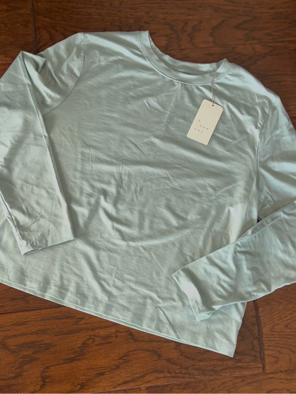 A New Day Long Sleeve Crew Neck Tee | Light Moss color | NWT | Size Large